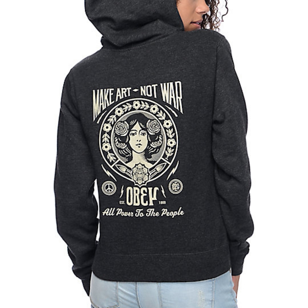 Obey make art not war hoodie